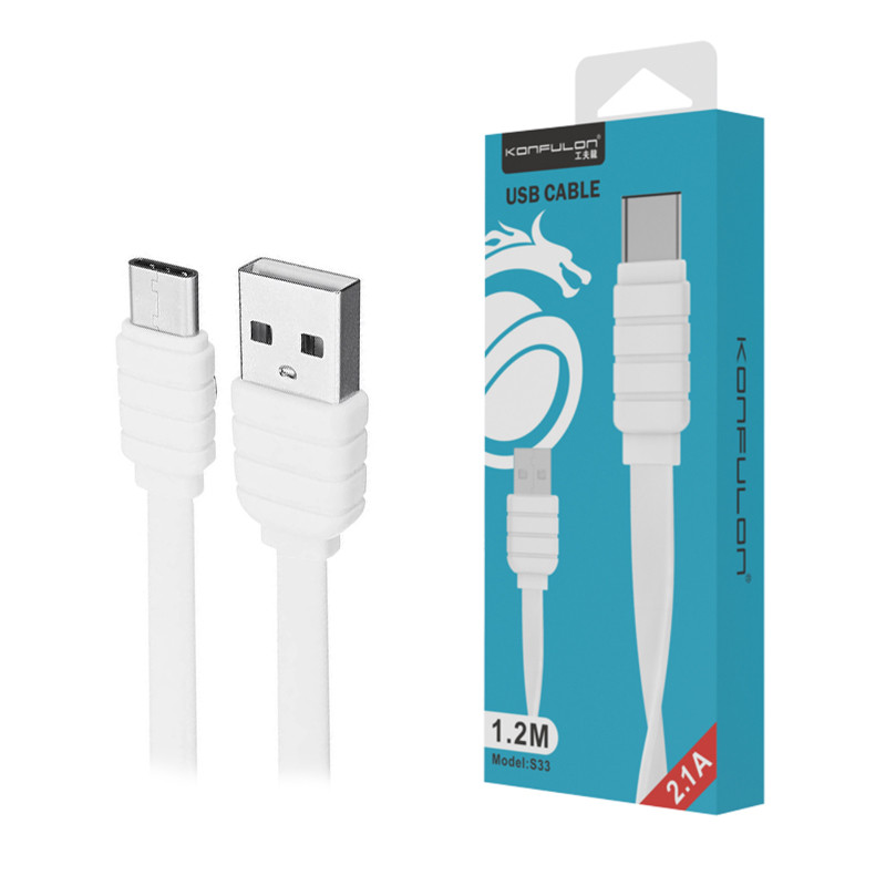 USB Кабель KONFULON S33 Type-C 1.2 метра (білий)