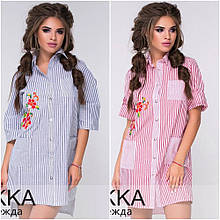 Блуза жіноча бавовна довга розміри норма і батал