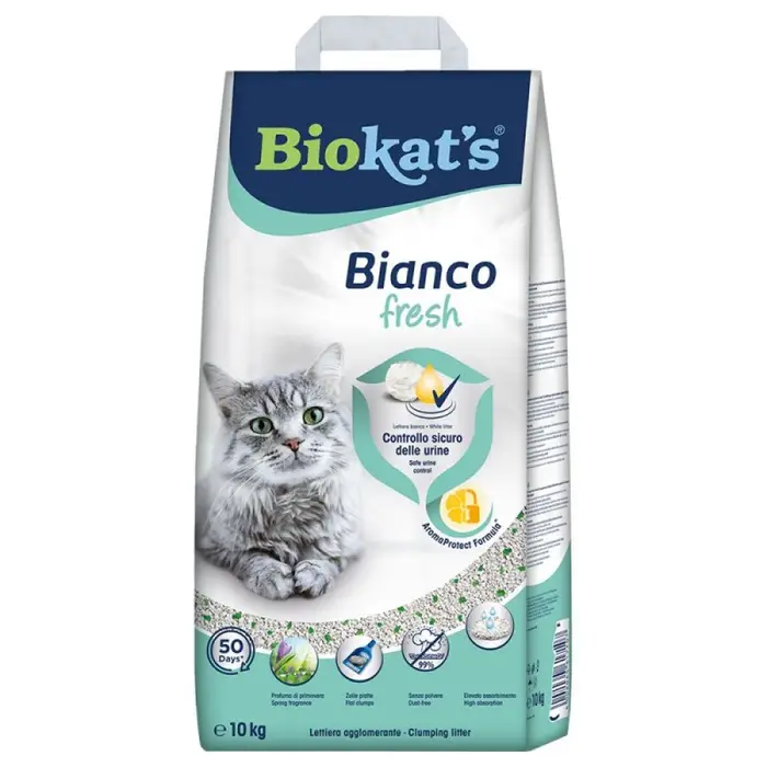 Наповнювач туалету для кішок бентонітовий Biokat's Bianco Fresh 10 кг