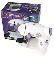 Швейная машинка портативная Mini Sewing Machine SM-202A с адаптером фиолетовая