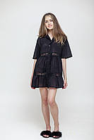 Легка натуральна жіноча туніка батист чорний