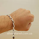 Масивний срібний браслет чоловічий якір. Браслет якірне плетіння срібло 925, фото 3