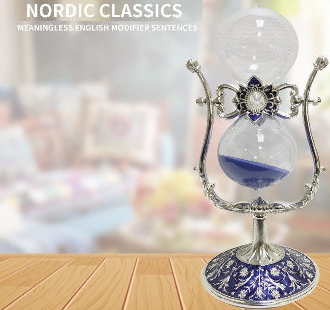 Пісочний годинник на підставці Ретро синій 29х14 см (30 хв), фото 1