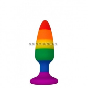 Анальний корок Wooomy Hiperloo Silicone Rainbow Plug S