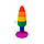 Анальний корок Wooomy Hiperloo Silicone Rainbow Plug S, фото 4