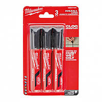 Маркер INKZALL Black L Chisel Tip 3 шт. MILWAUKEE 4932471554