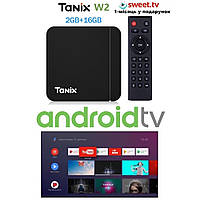 TV-Приставка Tanix W2 2/16GB Amlogic S905W2 W2-A (Android Smart TV BOX, Андроид Смарт ТВ Приставка, АндроїдТБ) SLIMBOX Android TV 11.0 (+100 грн)