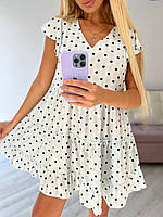 Летние платья - 4752 - Красивое милое летнее женское платье с вырезом в горошек