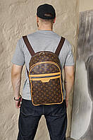 Рюкзак Louis Vuitton кожаный, мужской / женский луи витон, портфель для школы коричневый
