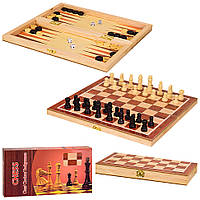 Al Деревянные Шахматы S2416 с нардами и шашками