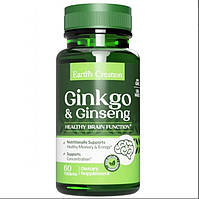 Добавка для мозку та пам'яті Earth's Creation Ginkgo and Ginseng 60 tab