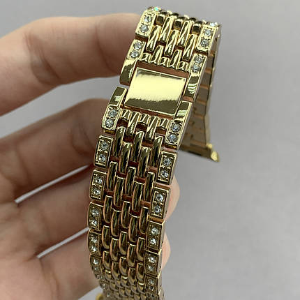 Ремінець металевий для Apple Watch 41 mm ремінець зі стразами для смарт годинника золотий k3l, фото 1