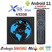 TV-Приставка X98 Mini 4/32 GB Amlogic S905W2 Android 11 (Android Smart TV BOX, Андроїд тв бокс)