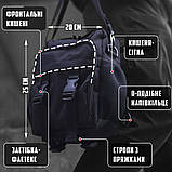 Чоловіча сумка чорна через плече COD BLACK з тканини МК, фото 2