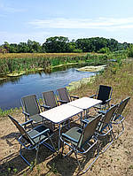 Меблі для саду складаний стіл та стільці для природи "Комфорт О2+8з" для відпочинку кемпінгу туризму