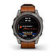 Смарт-годинник Garmin Fenix 7 Pro - Sapphire Solar Edition - титановий корпус з каштановим шкіряним ремінцем, фото 4
