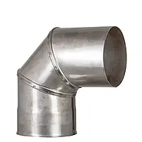 Відведення (коліно) димохідне 90° з нержавіючої сталі Ø100-500 (AISI-304) товщина сталі 1 мм