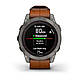 Смарт-годинник Garmin Fenix 7 Pro - Sapphire Solar Edition - титановий корпус з каштановим шкіряним ремінцем, фото 7