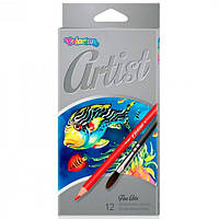 Акварельные карандаши в наборе Colorino Artist, 12 цветов, Премиум, с кистью, (65528PTR)