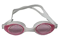 Окуляри для плавання з берушами PEISO (G-906) біло-рожеві