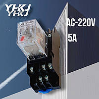 Реле промежуточное HH53P 220V 5A 11pin (3 open 3 close) MY3NJ-220V