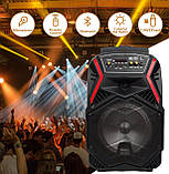 Переносна акустична система MEGAFOX OTY-895 (8 "x1) (10W) (Бездротовий Мікрофон + пульт) 2400 mAh, фото 2