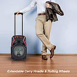 Переносна акустична система MEGAFOX OTY-895 (8 "x1) (10W) (Бездротовий Мікрофон + пульт) 2400 mAh, фото 4