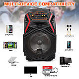 Переносна акустична система MEGAFOX OTY-895 (8 "x1) (10W) (Бездротовий Мікрофон + пульт) 2400 mAh, фото 8