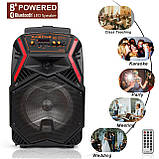 Переносна акустична система MEGAFOX OTY-895 (8 "x1) (10W) (Бездротовий Мікрофон + пульт) 2400 mAh, фото 9