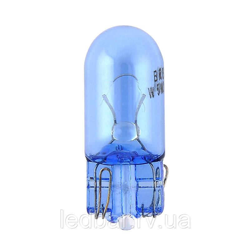 Лампа розжарювання Brevia W5W 12V 5W W2.1x9.5d Power Blue B2, 2шт
