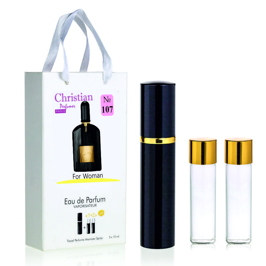 Подарунковий набір парфумерії 3x12 ml Christian for women K-155w No 107 за мотивами «Black Orchid» TF