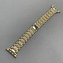 Ремінець металевий для Apple Watch 44 mm ремінець з камінчиками для годинника епл воч 44 мм рожеве золото k3l, фото 3