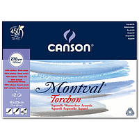 Альбом для акварели Canson Montval Torchon, 18*25 см., 12 листов, 270 г/м2, склейка, , (C200807323)