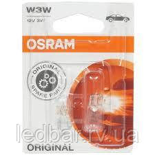 Лампи розжарювання OSRAM W3W 12V 3W W2.1x9.5d ORIGINAL (2821-BLI2)