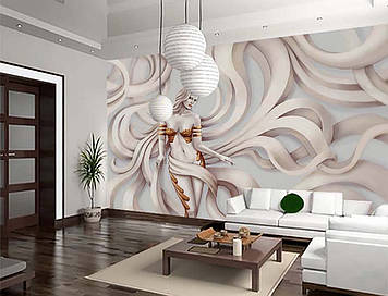 Фото Шпалери "3D дівчина на стіні" - Будь-який розмір! Читаємо опис!