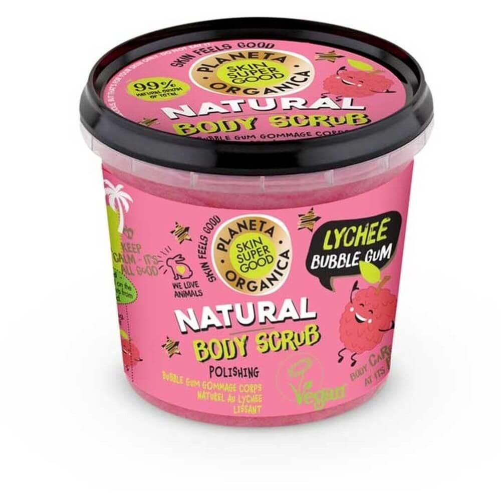 Скраб для тела Planeta Organica Skin Super Good Natural Body Scrub Lichee Bubble Gum 360 мл - фото 1 - id-p1882946749