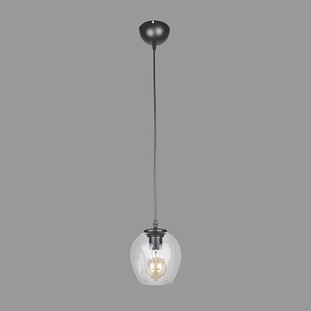 Чорний підвіс молекула з прозорим плафоном (56-PR0231F-1 BK+CL), фото 1