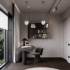 Чорний підвіс молекула з прозорим плафоном (56-PR0231F-1 BK+CL), фото 5