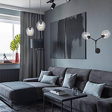 Чорний підвіс молекула з прозорим плафоном (56-PR0231F-1 BK+CL), фото 2