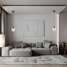 Чорний підвіс молекула з прозорим плафоном (56-PR0231F-1 BK+CL), фото 3