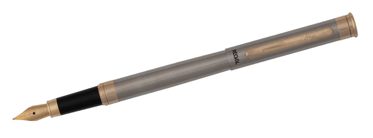 Ручка подарункова Regal пір'яна,, сталева, в оксамитовому чохлі, (R68007.F)
