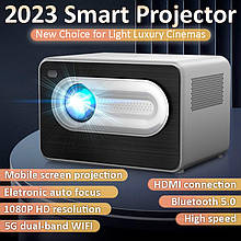 Мультимедійний проектор Smart P8 / 1080P HD / 4K / WIFI / Bluetooth / HDR / USB / HDMI / / Android 4+64 ГБ