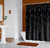 Тканевая шторка для ванной комнаты из полиэстера "BlackStone" Tropik, размер 180х200 см., Турция
