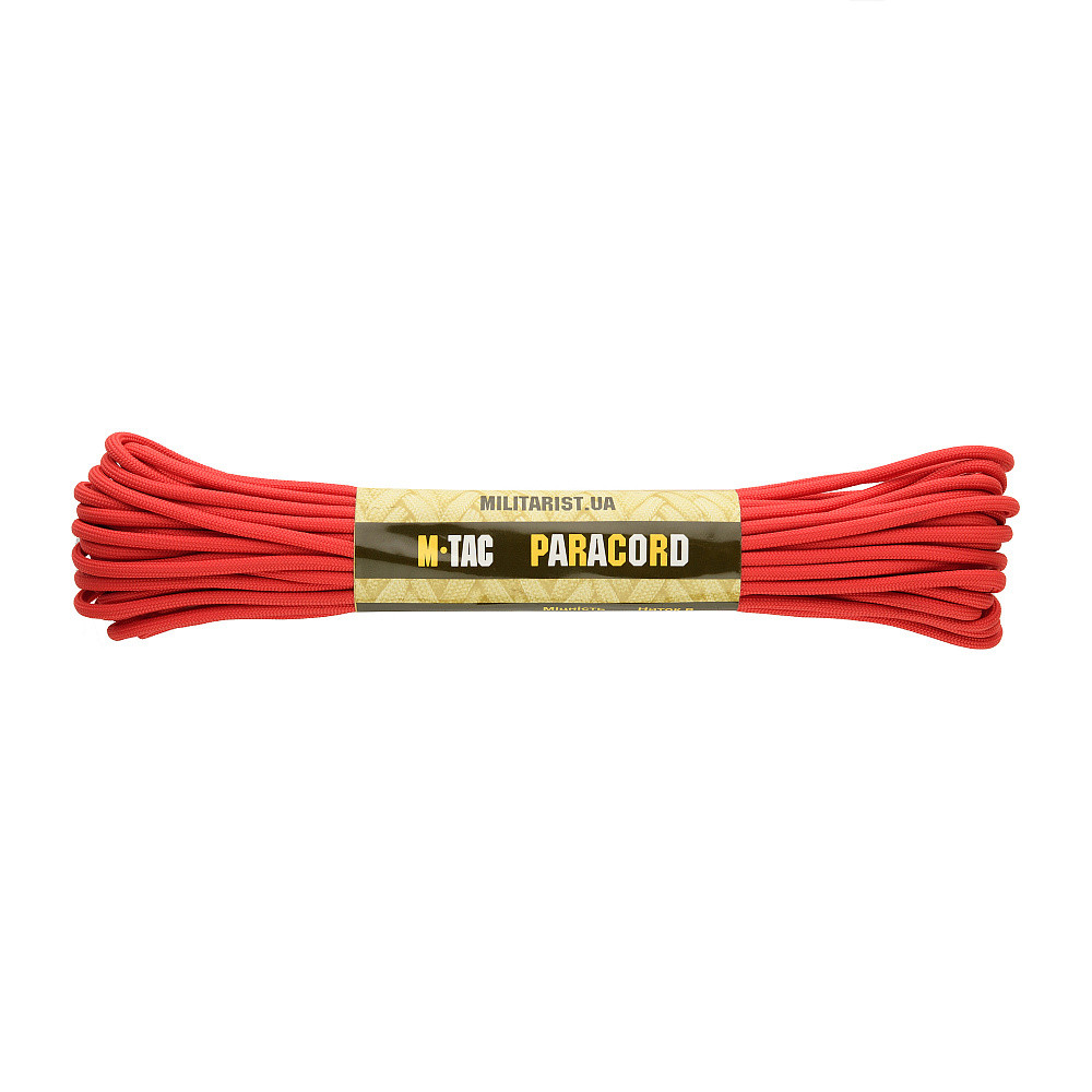 Мотузка шнур паракорд M-Tac paracord 550 type III 15 м Red 10250145