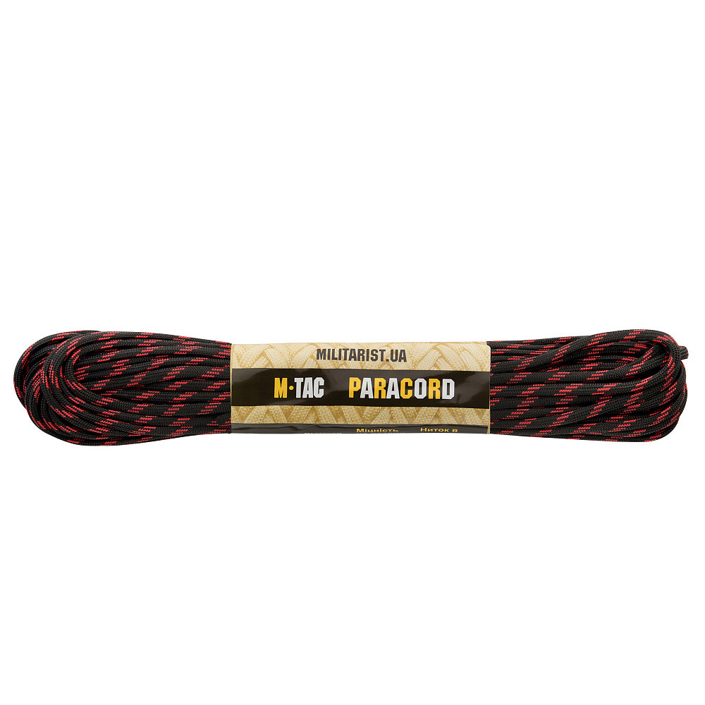 Мотузка шнур паракорд M-Tac paracord 550 type III 15 м Thin Red Line MTC-PC15-7438