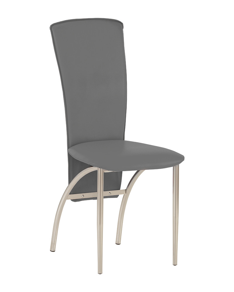 Мягкий кухонный стул с высокой спинкой AMELY chrome BOX-2 V-2 миним. заказ 1 упаковка (2 шт) темносерый - фото 1 - id-p257709682
