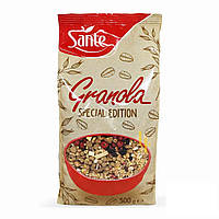 Гранола фруктовая Sante Granola Special, 500г, смесь цельнозерновых овсяных злаков, мюсли