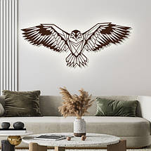 Панно 3D декоративне з об'ємом 15 мм для стін, Орел-2 32 х 80 см ванильне, фото 3