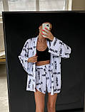 Білий жіночий літній костюм: кімоно та шорти, фото 3