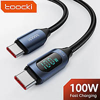 Кабель для зарядки телефона с дисплеем Toocki PD 100W 5A.USB Type C - USB Type C 100 см.